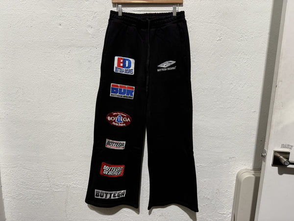 NEW Bottega Desires Patches Sweatpants - Black