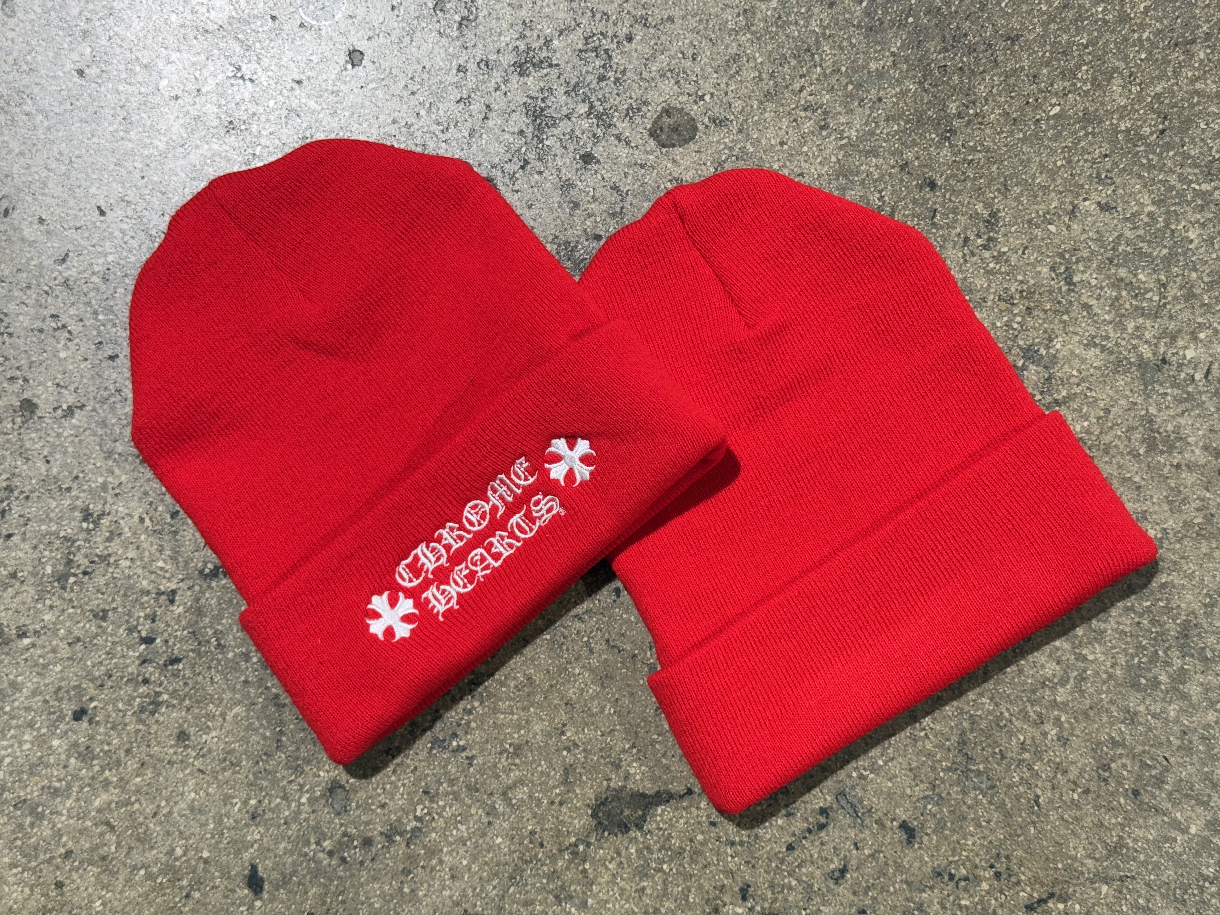 NEW Chrome Hearts Logo Beanie - Red