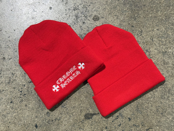 NEW Chrome Hearts Logo Beanie - Red