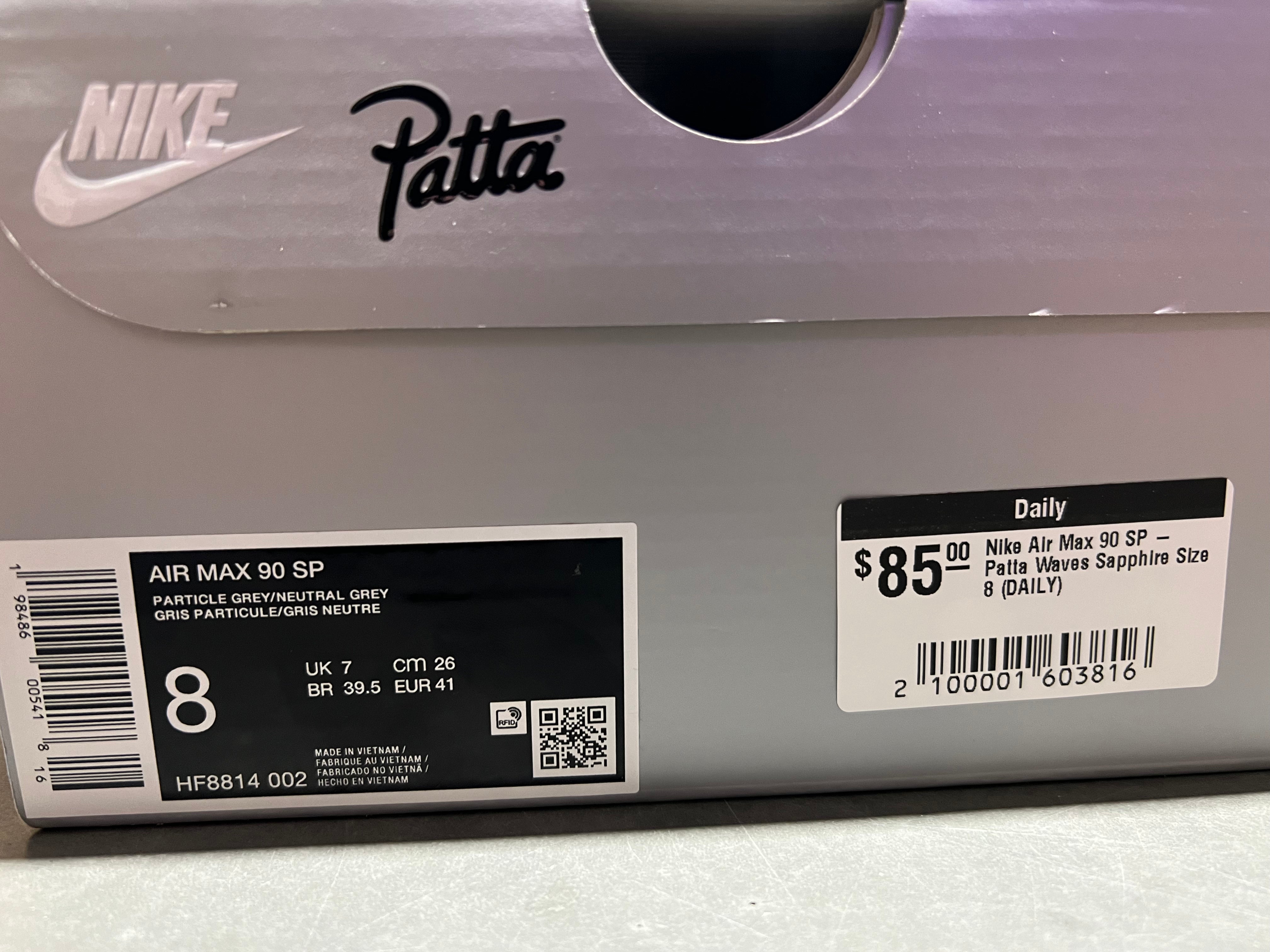 Nike Air Max 90 SP - Patta Waves Sapphire Size 8