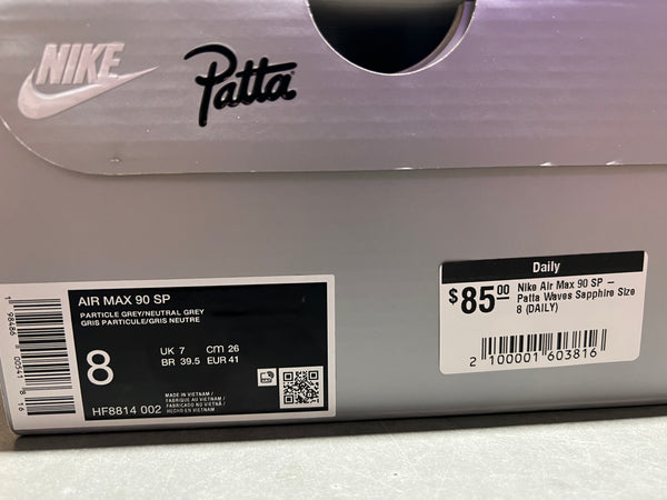 Nike Air Max 90 SP - Patta Waves Sapphire Size 8