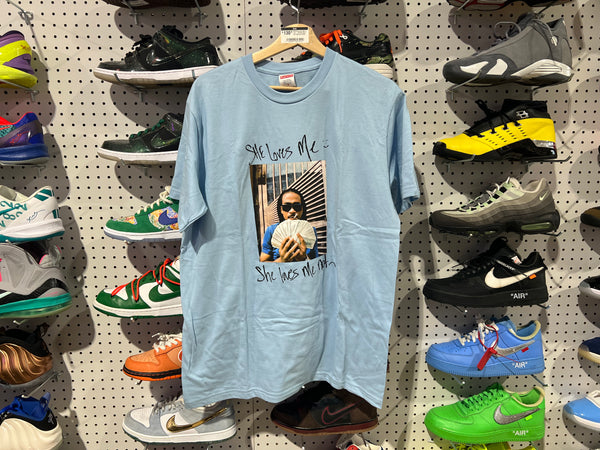 NEW Supreme Max B Tee - Powder Blue Size Medium