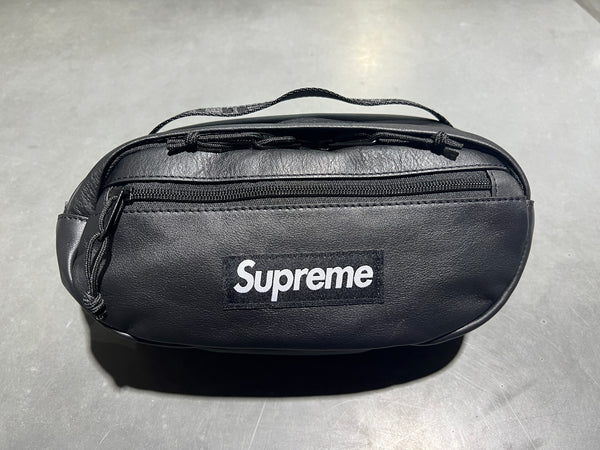 NEW Supreme Leather Waist Bag - Black