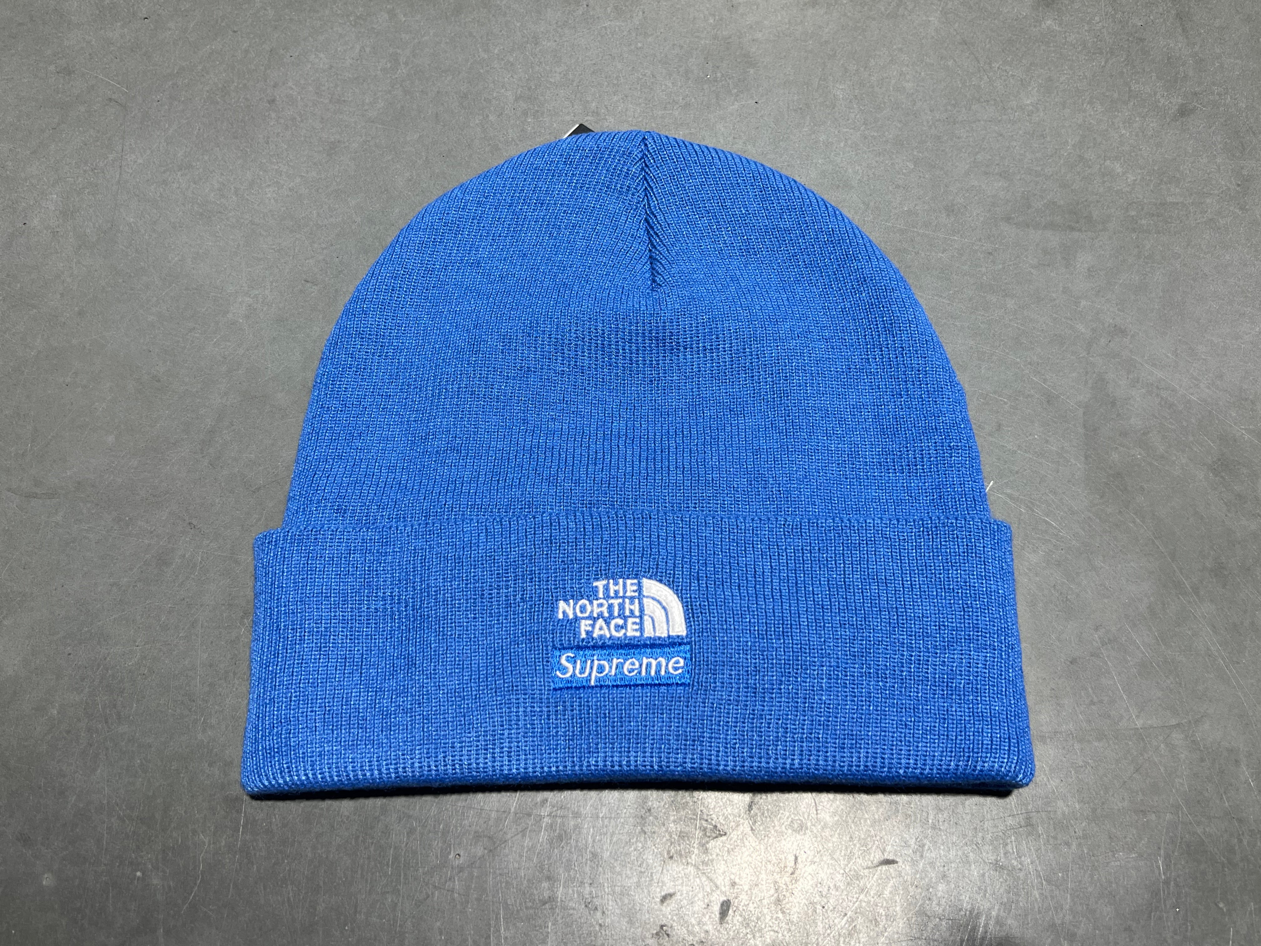 NEW Supreme x TNF Beanie - Blue