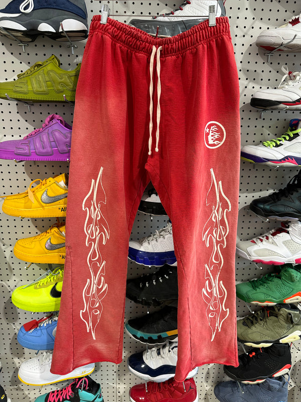 USED Hellstar Flare Sweatpants - Red Size XXL