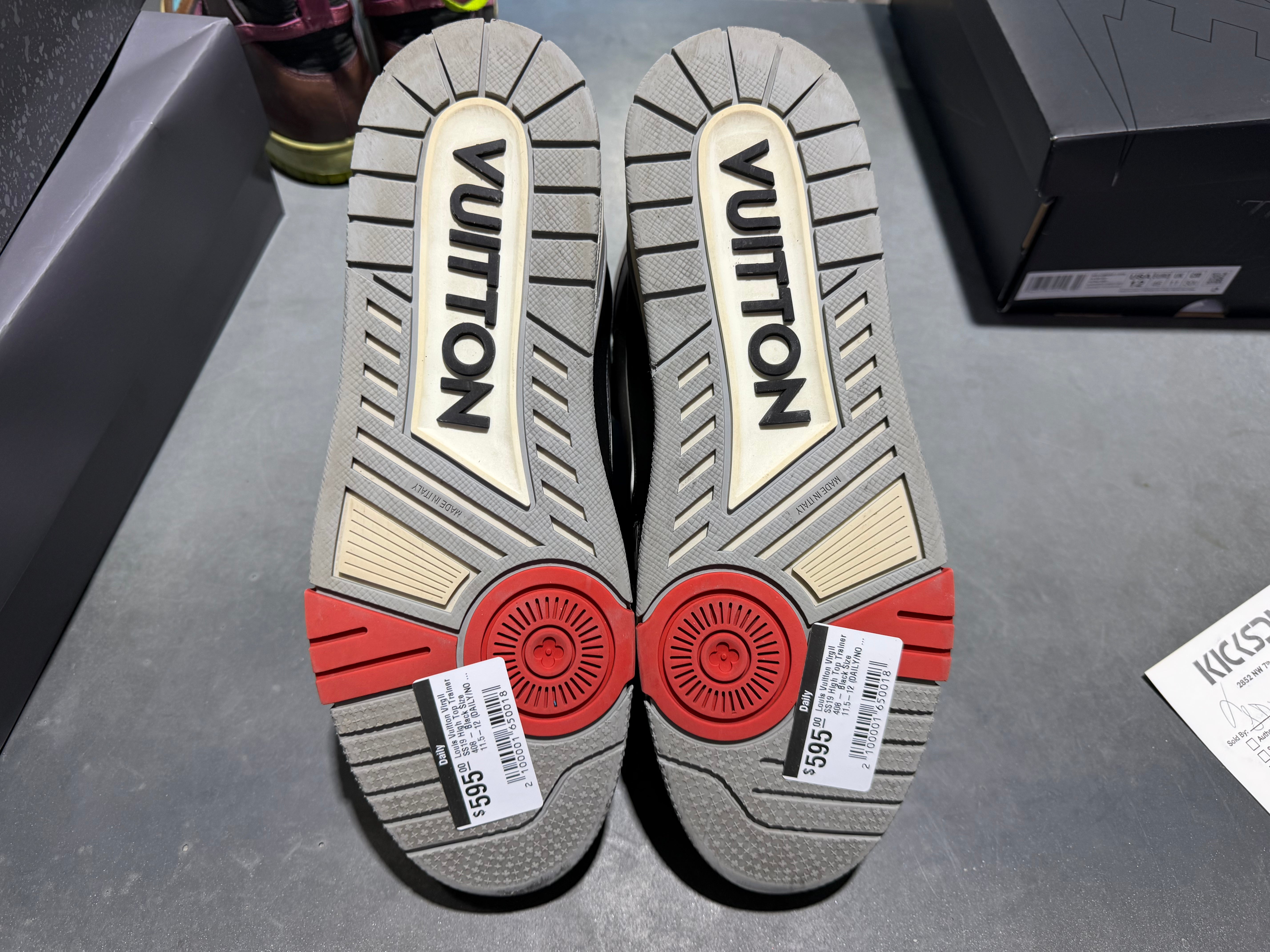 Louis Vuitton Virgil SS19 High Top Trainer 408 - Black Size 11.5-12