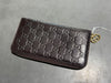 Clean 2010s Gucci Monogram Leather Zip Long Wallet - Brown/Gold