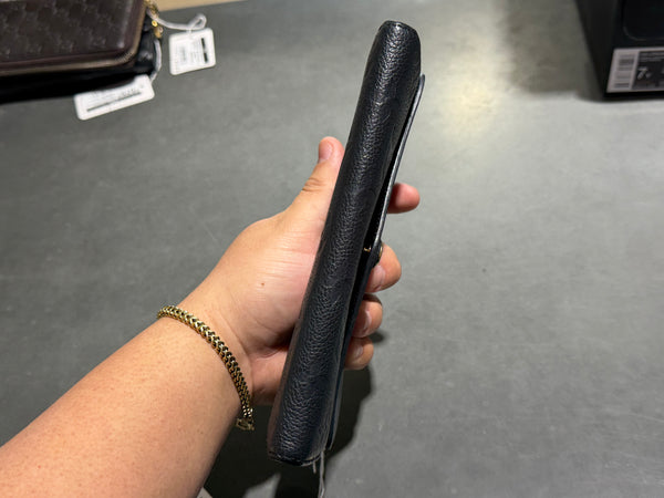 CLEAN Louis Vuitton Monogram Empreinte Leather Sarah Wallet - Black