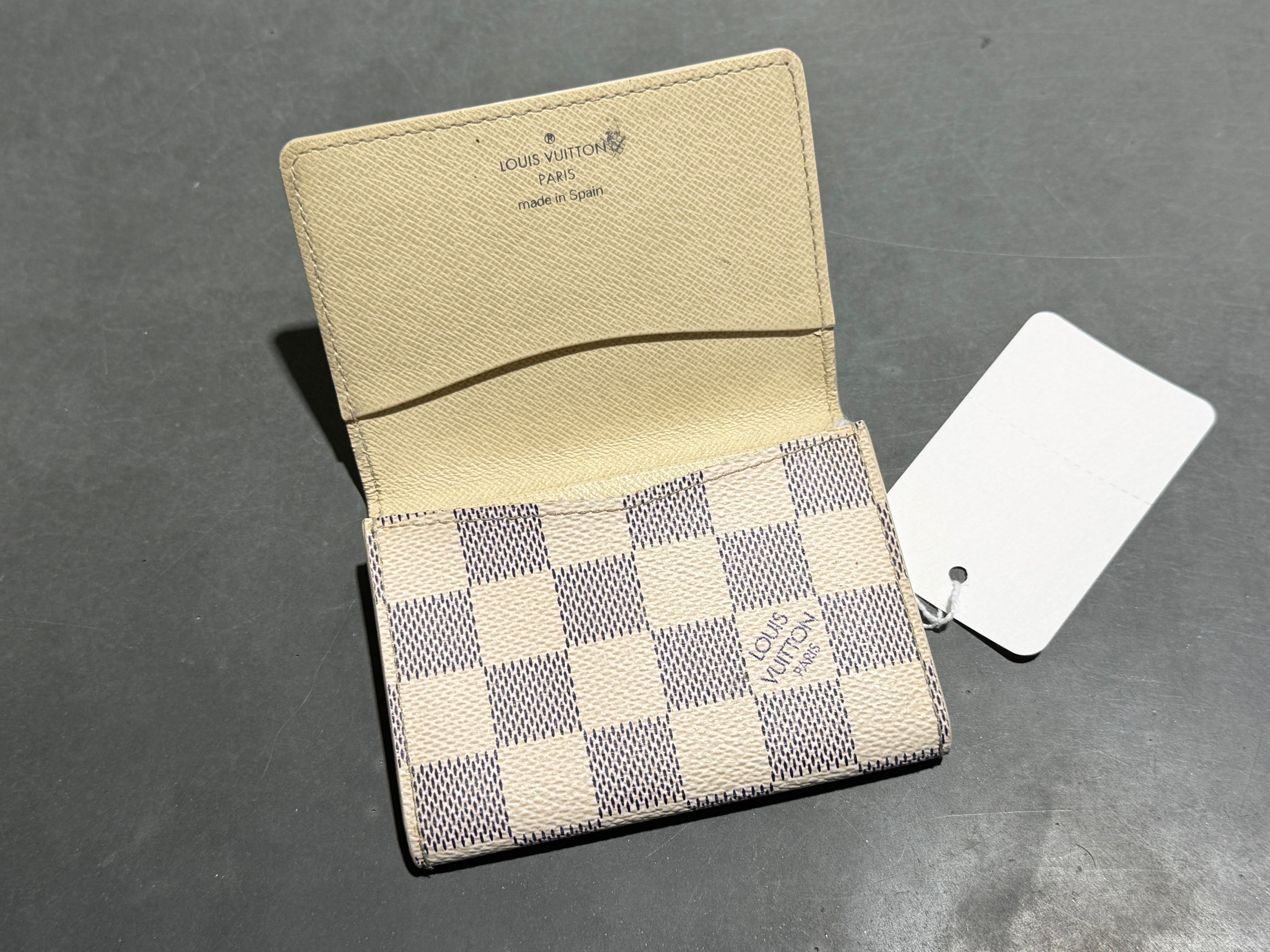 Clean Louis Vuitton Damier Canvas Card Holder - Azur