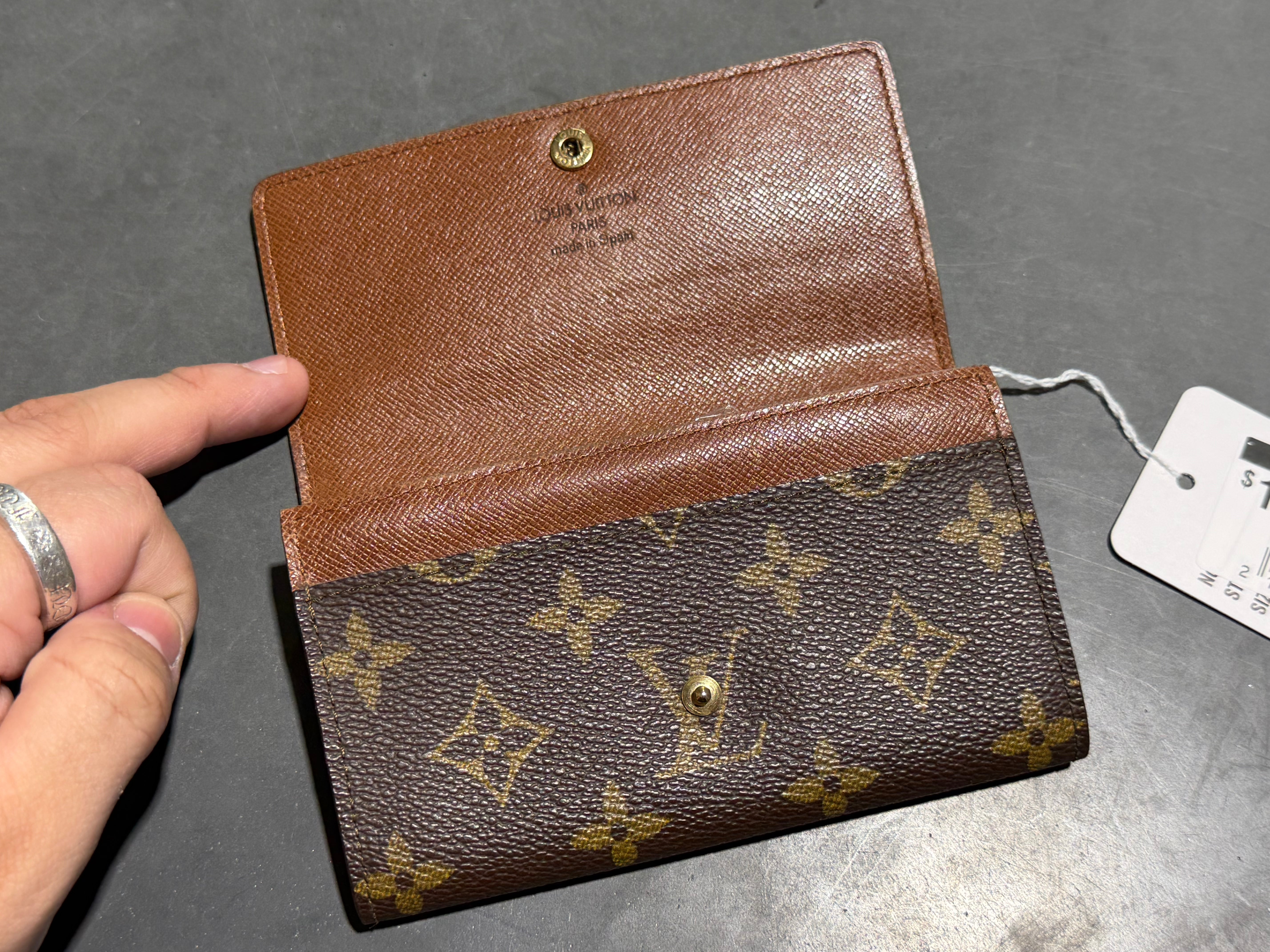 Clean Louis Vuitton Monogram Porte-Monnaie Tresor Wallet - Brown