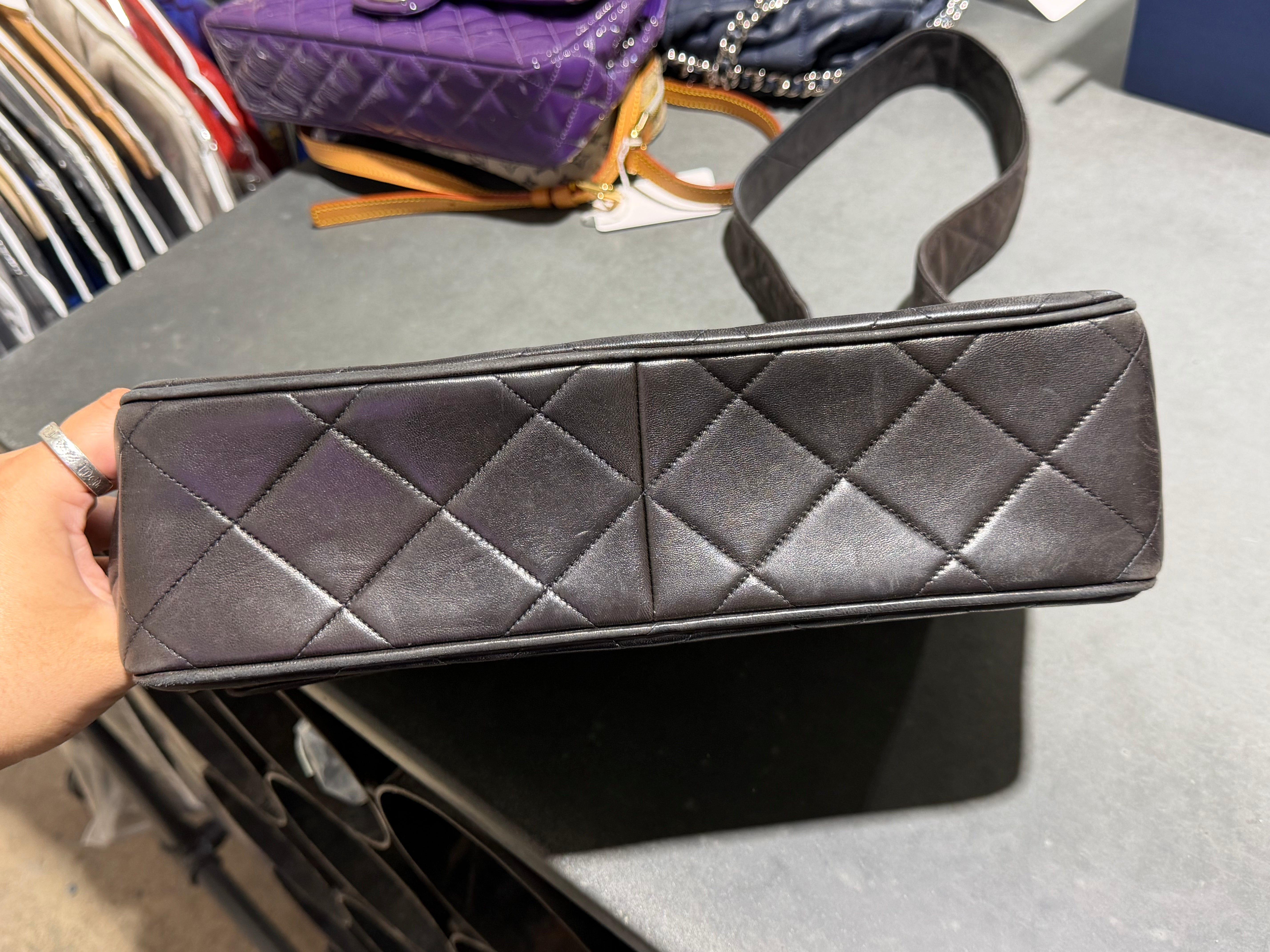 VTG Chanel Quilted Lambskin Shoulder Flap Bag - Brown