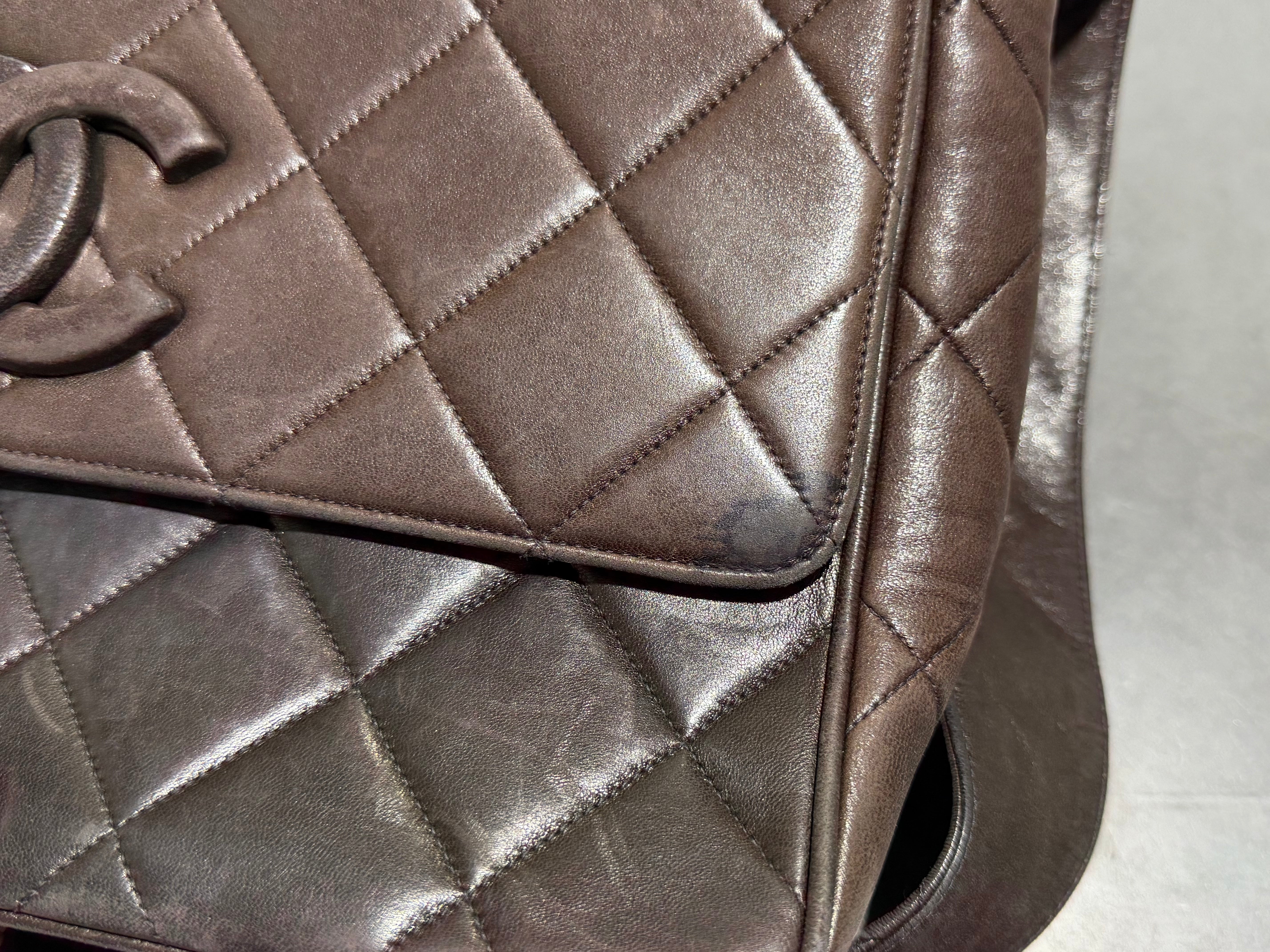 VTG Chanel Quilted Lambskin Shoulder Flap Bag - Brown