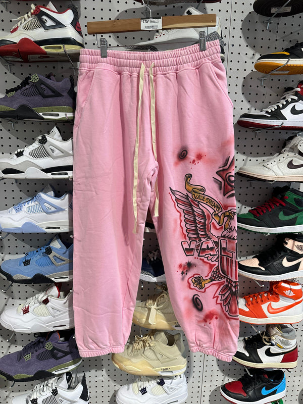NEW Vale Pink Flag Sweatpants - Pink Size Medium