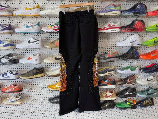 NEW Who Decides War Flame Glass Sweatpants - Coal Size 28