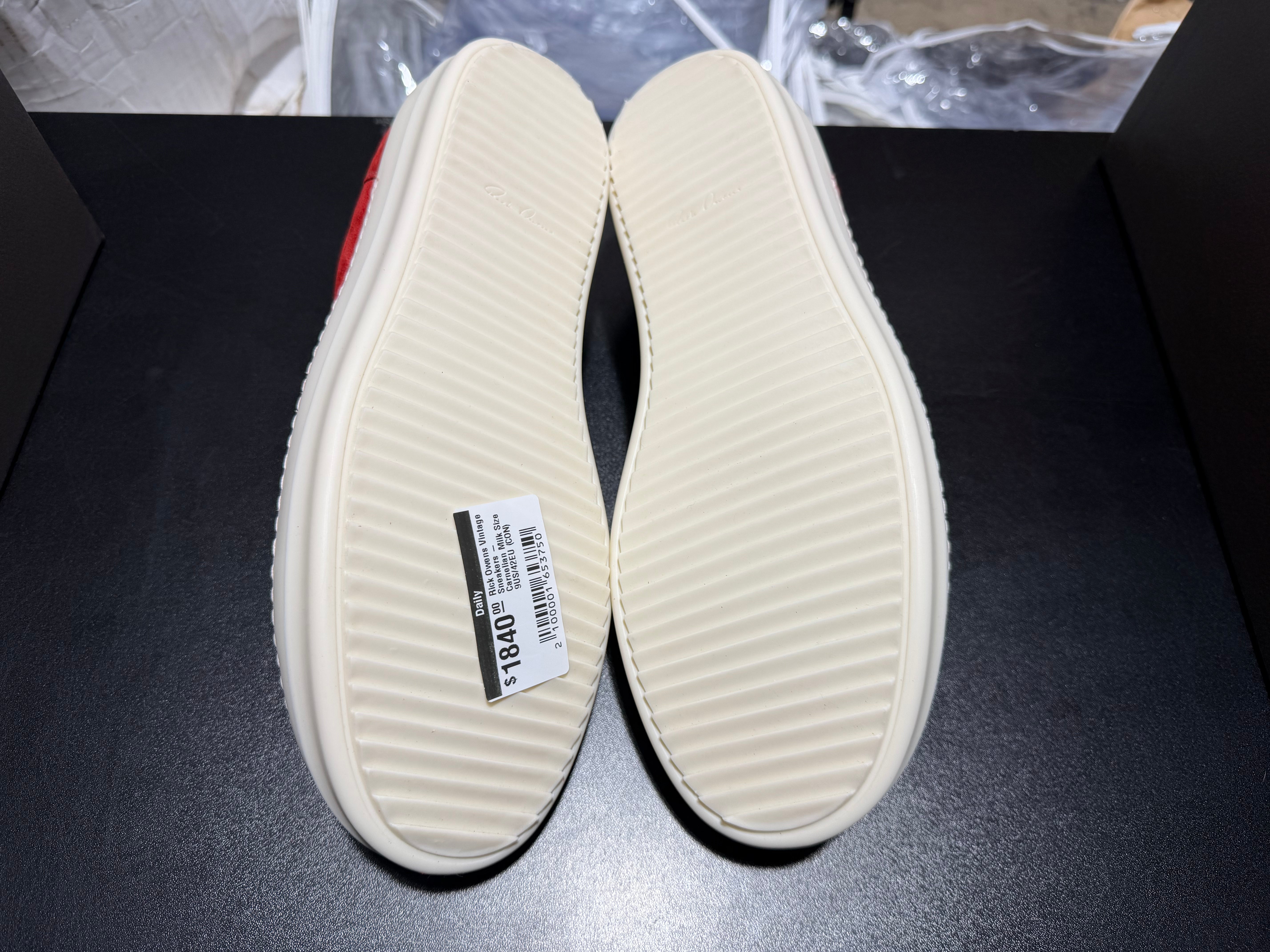 Rick Owens Vintage Sneakers - Carnelian Milk Size 9US/42EU