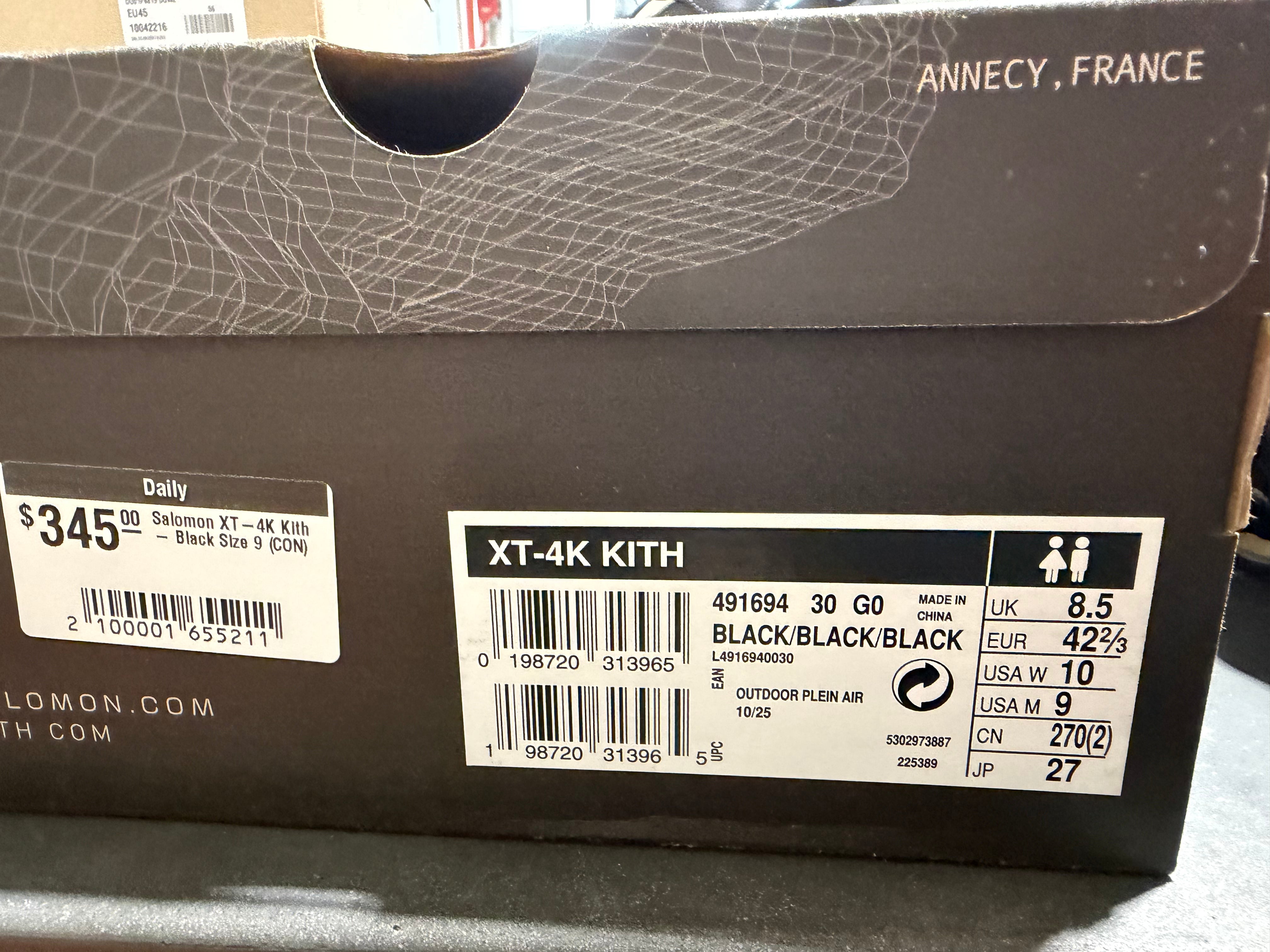 Salomon XT-4K Kith - Black Size 9