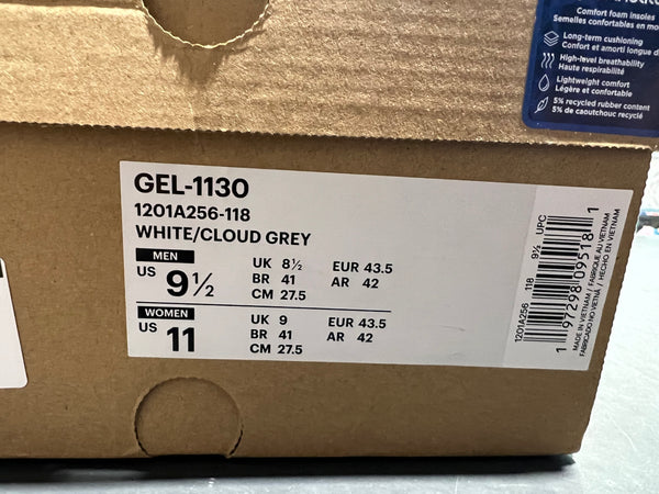 Asics Gel 1130 - White/Cloud Grey Size 9.5