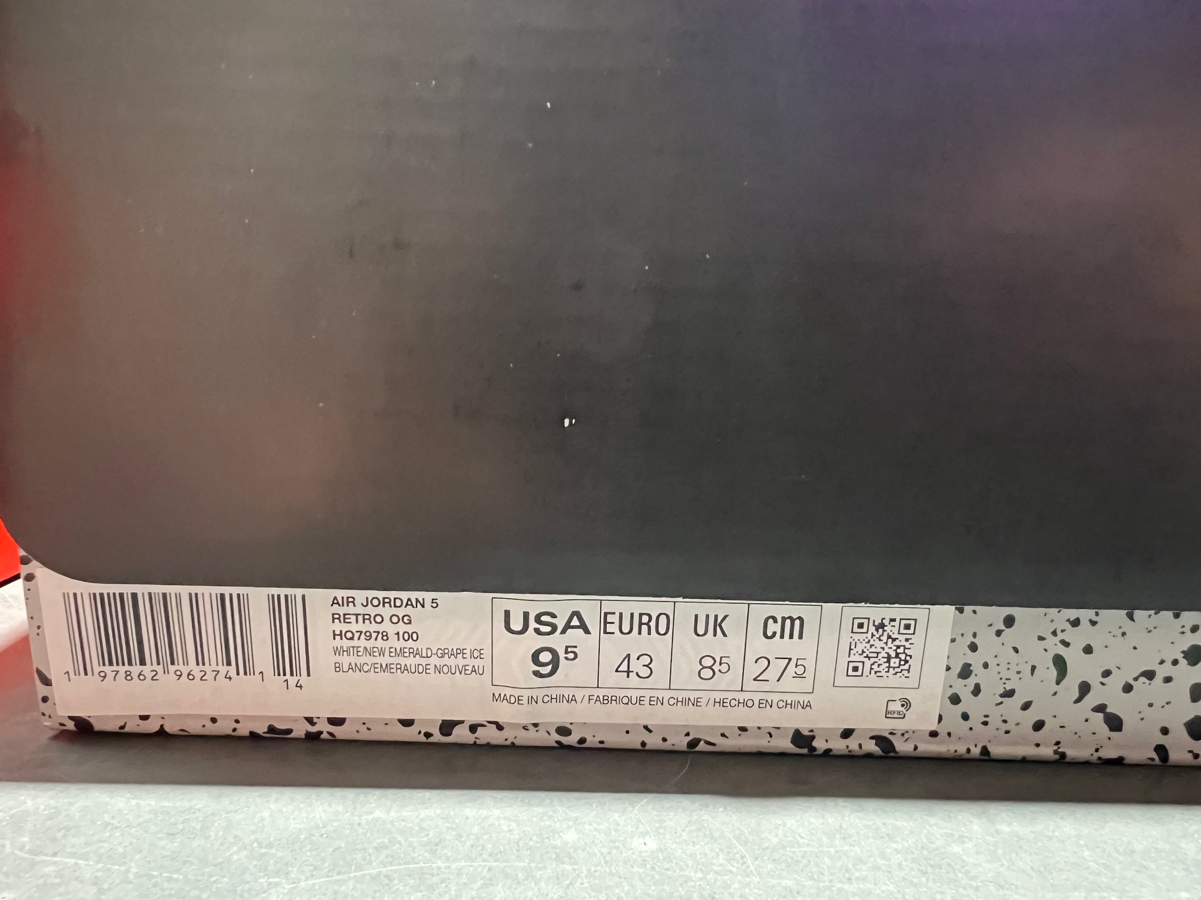 Air Jordan 5 Retro - Grape 2025 Size 9.5