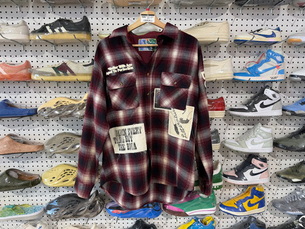 NEW Better With Age Flannel - Burgundy Plaid Size Large