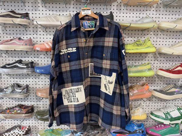 NEW Better With Age Flannel - Blue Plaid Size XL