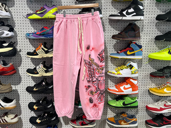 NEW Vale Pink Flag Sweatpants - Pink Size Small