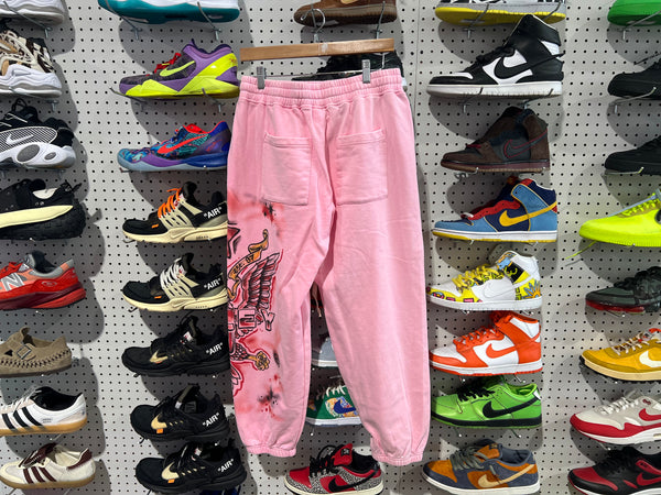 NEW Vale Pink Flag Sweatpants - Pink Size Small