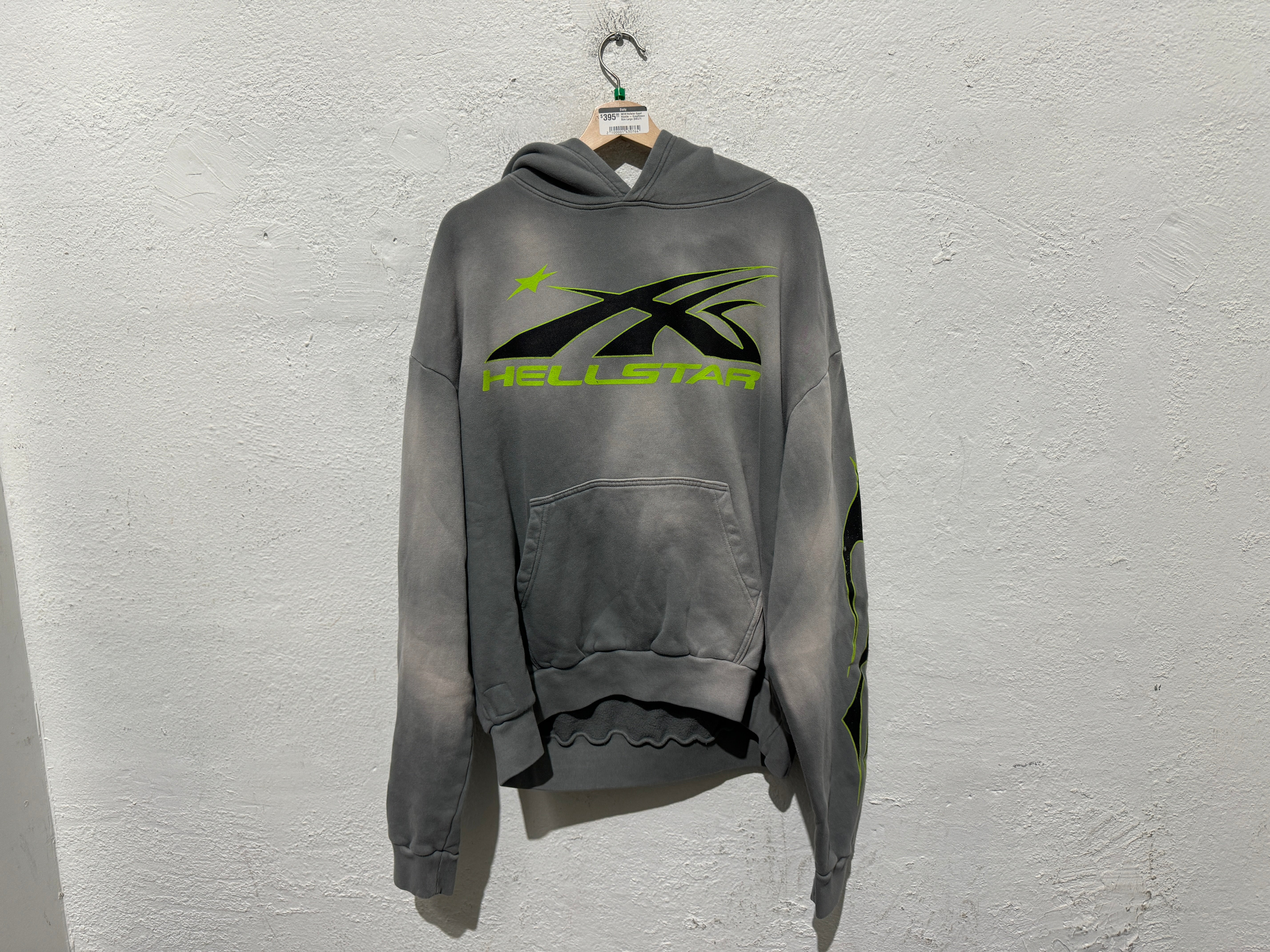 NEW Hellstar Sport Hoodie - Grey/Green Size Large