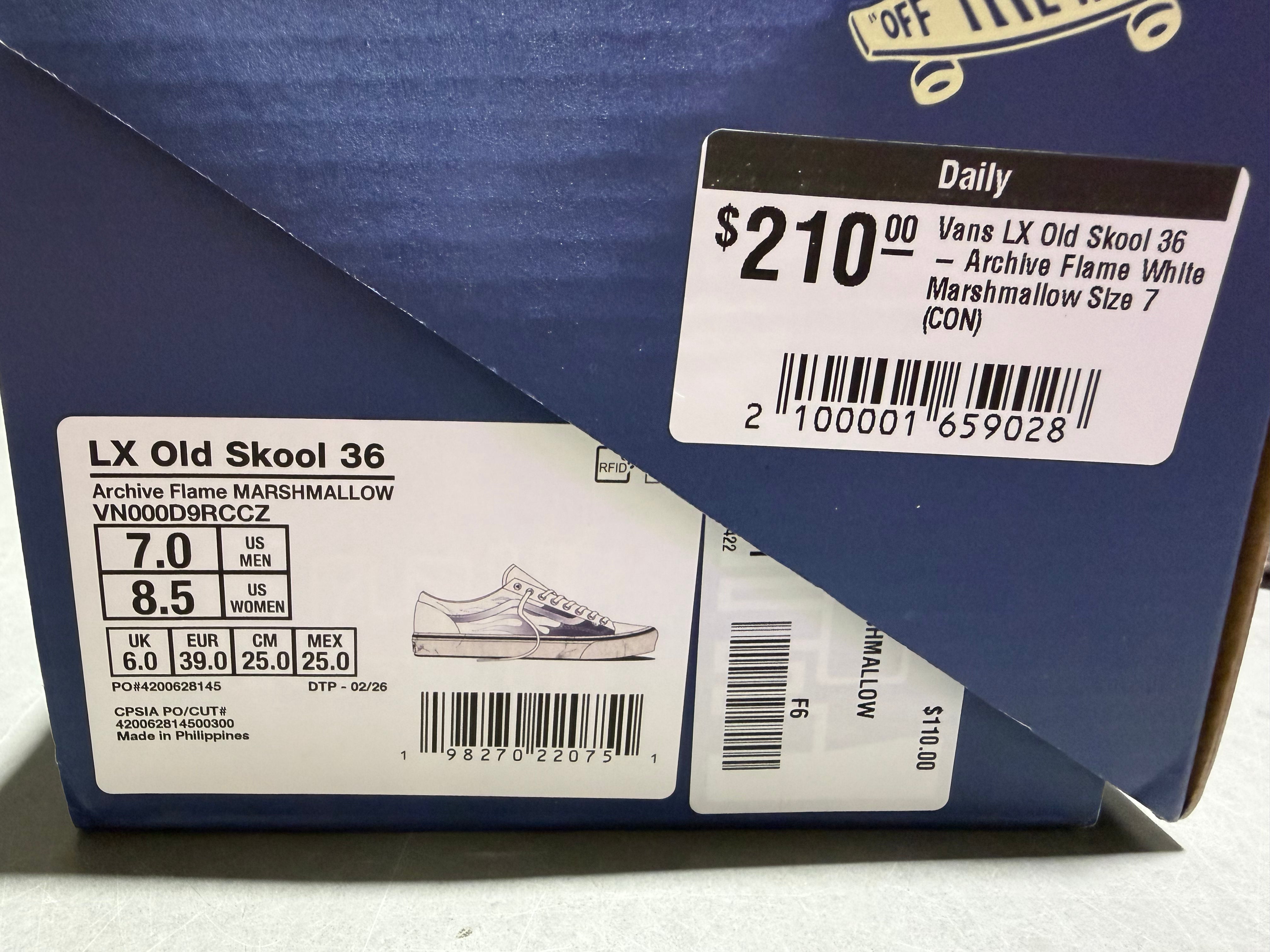 Vans LX Old Skool 36 - Archive Flame White Marshmallow Size 7