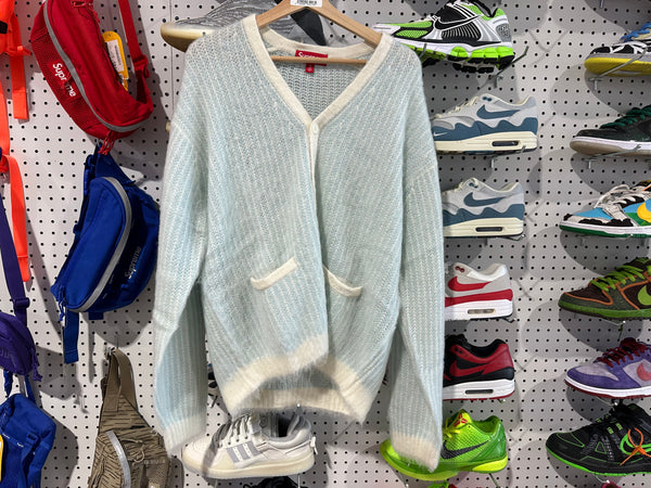 NEW Supreme SS25 2 Tone Mohair Cardigan Sweater - Ivory Size Medium