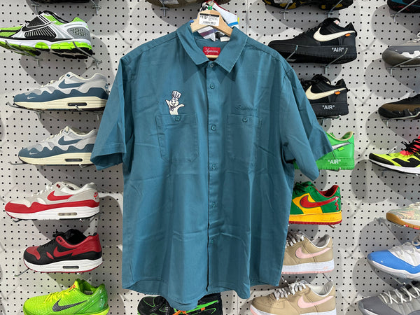 USED Supreme FW22 Doughboy SS Work Shirt - Green Size XL