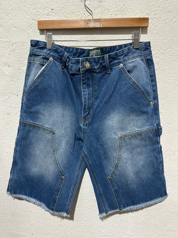 NEW Righteous Double Knee Jean Shorts - Blue