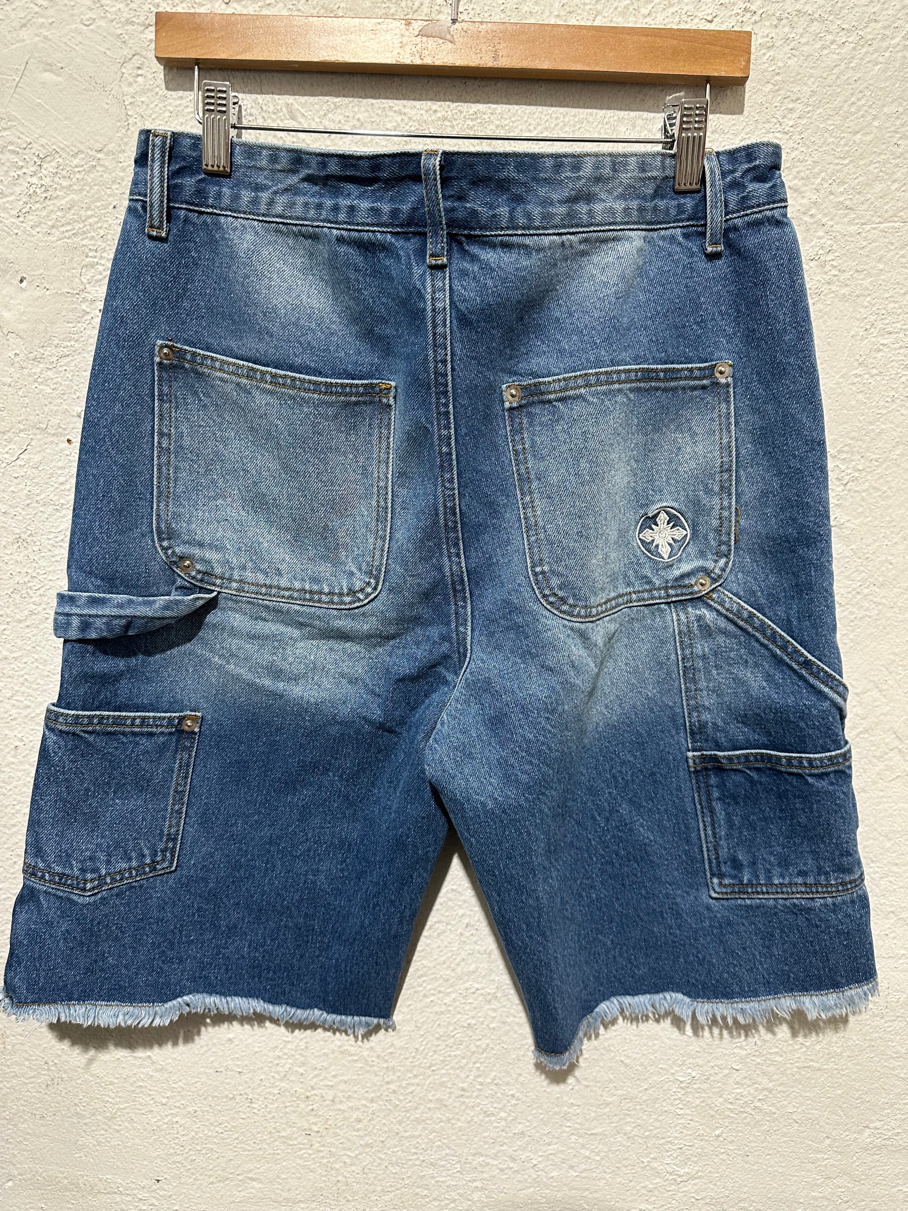 NEW Righteous Double Knee Jean Shorts - Blue