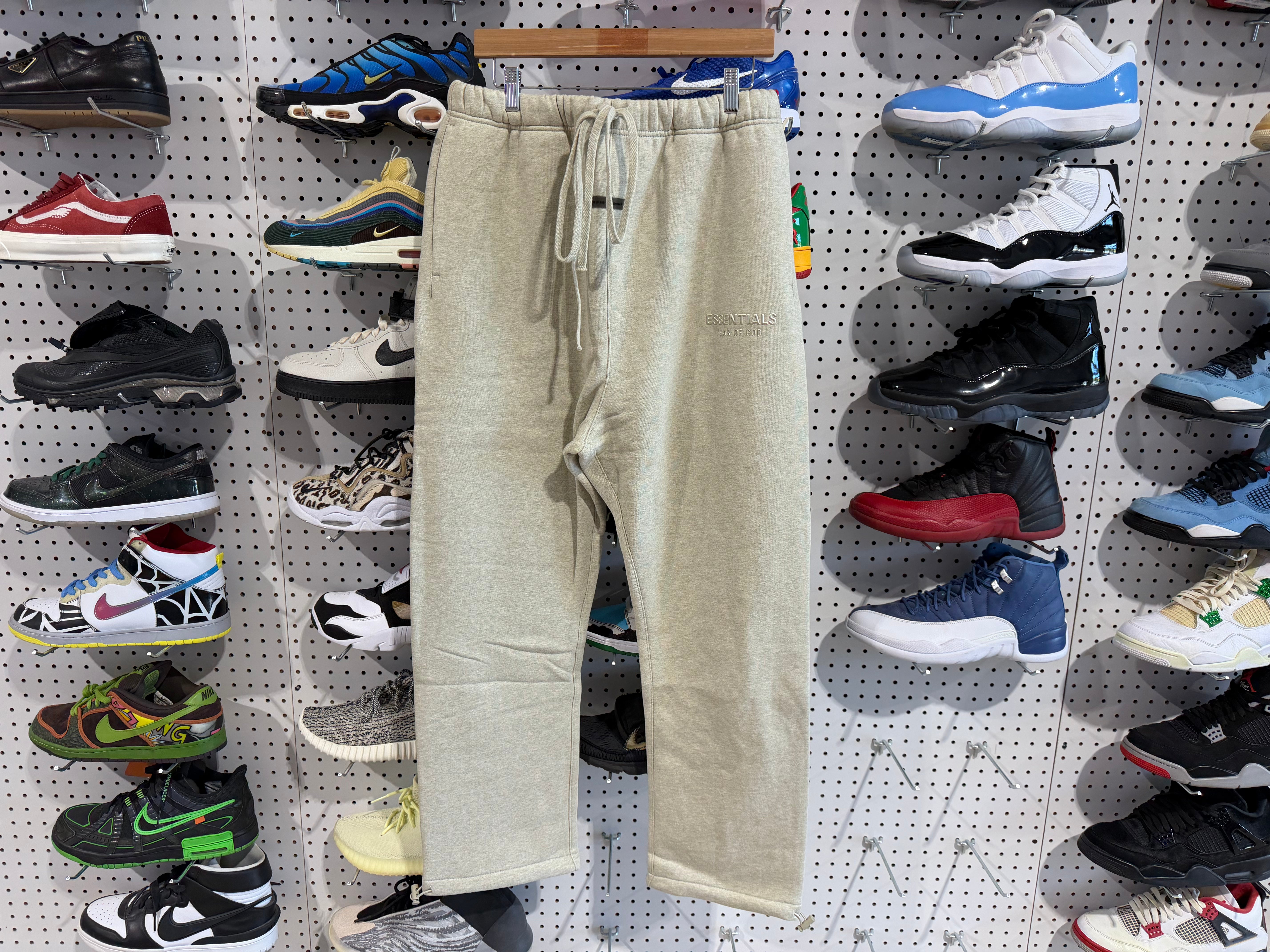 NEW Fear Of God FOG Essentials Sweatpants - Heather Stone Size Medium