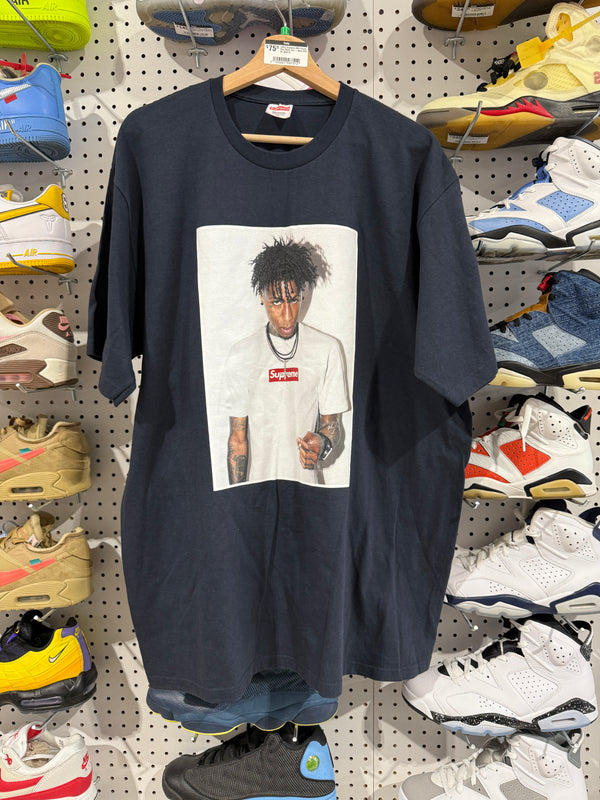 USED Supreme NBA Young Boy Photo Tee - Navy Size XL