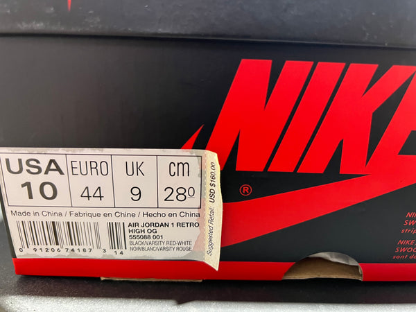 Air Jordan 1 Retro High - Bred Banned 2016 Size 10