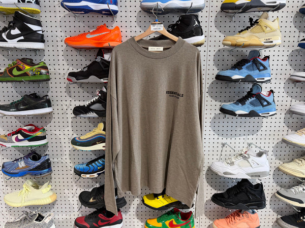 NEW Fear Of God Essentials Classic Fit L/S Tee - Homestead Heather Size Medium