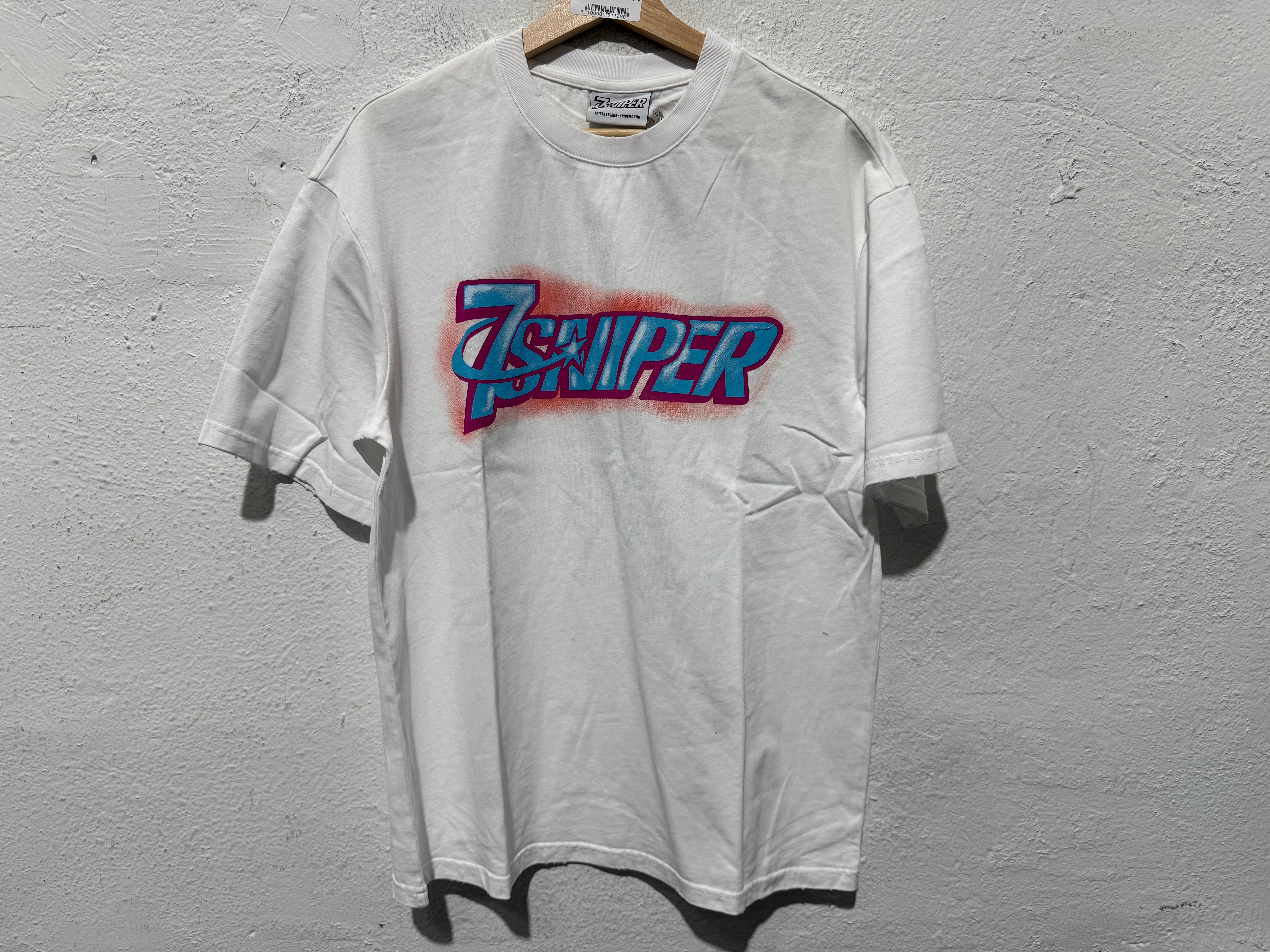 NEW Triple Seven Airbrush Logo Tee - White Size Small
