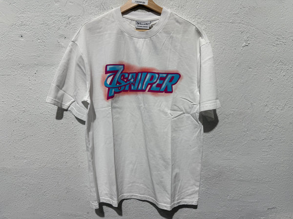 NEW Triple Seven Airbrush Logo Tee - White Size Small