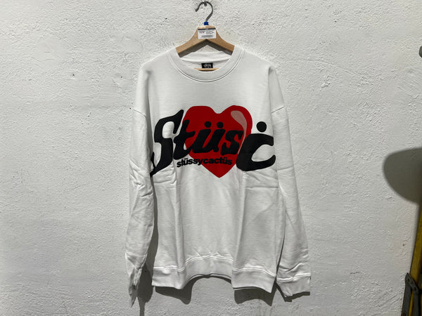 NEW Stussy x CPFM Heart Crewneck Sweatshirt - White Size XL