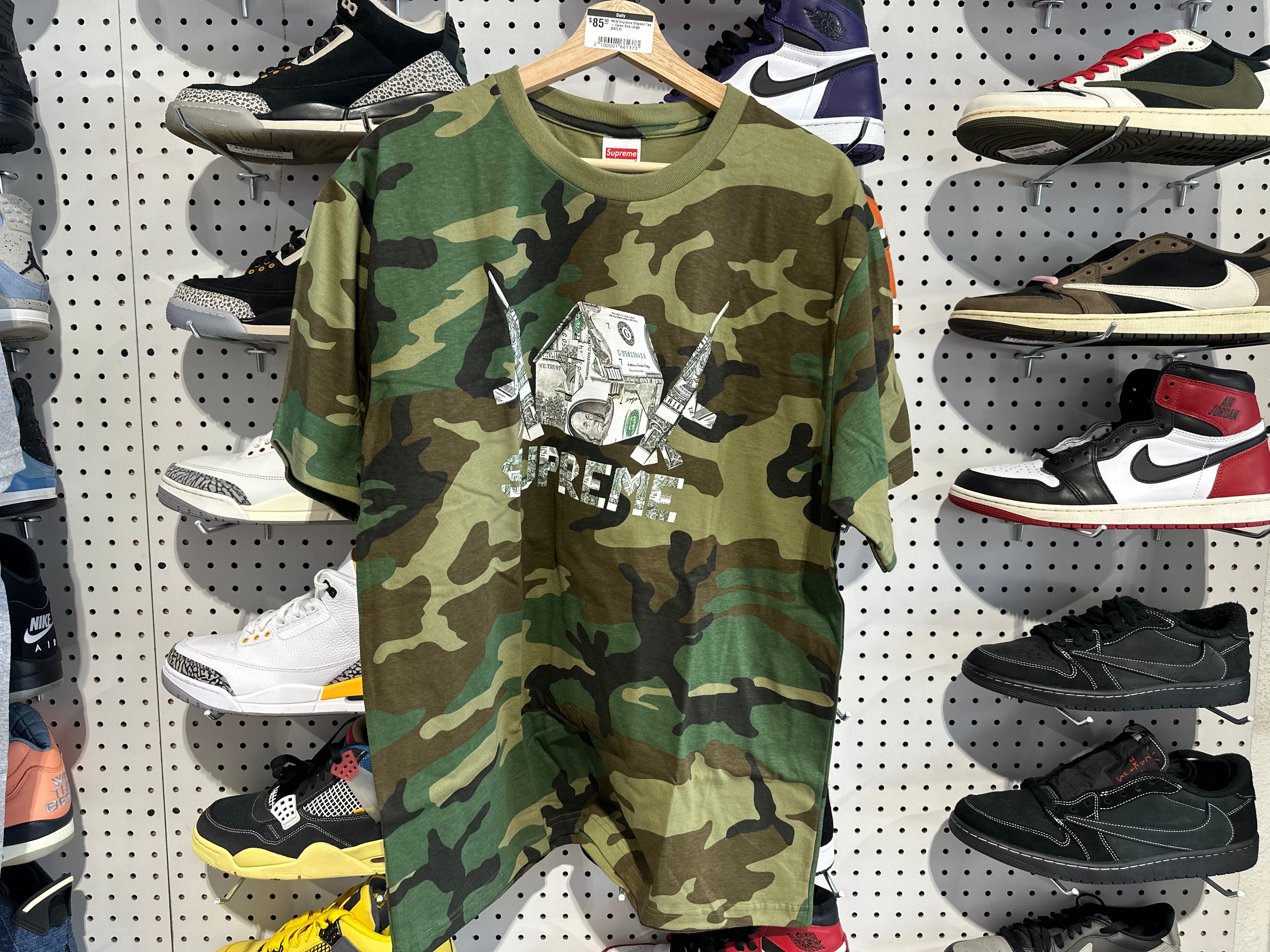 NEW Supreme Origami Tee - Camo Size Large