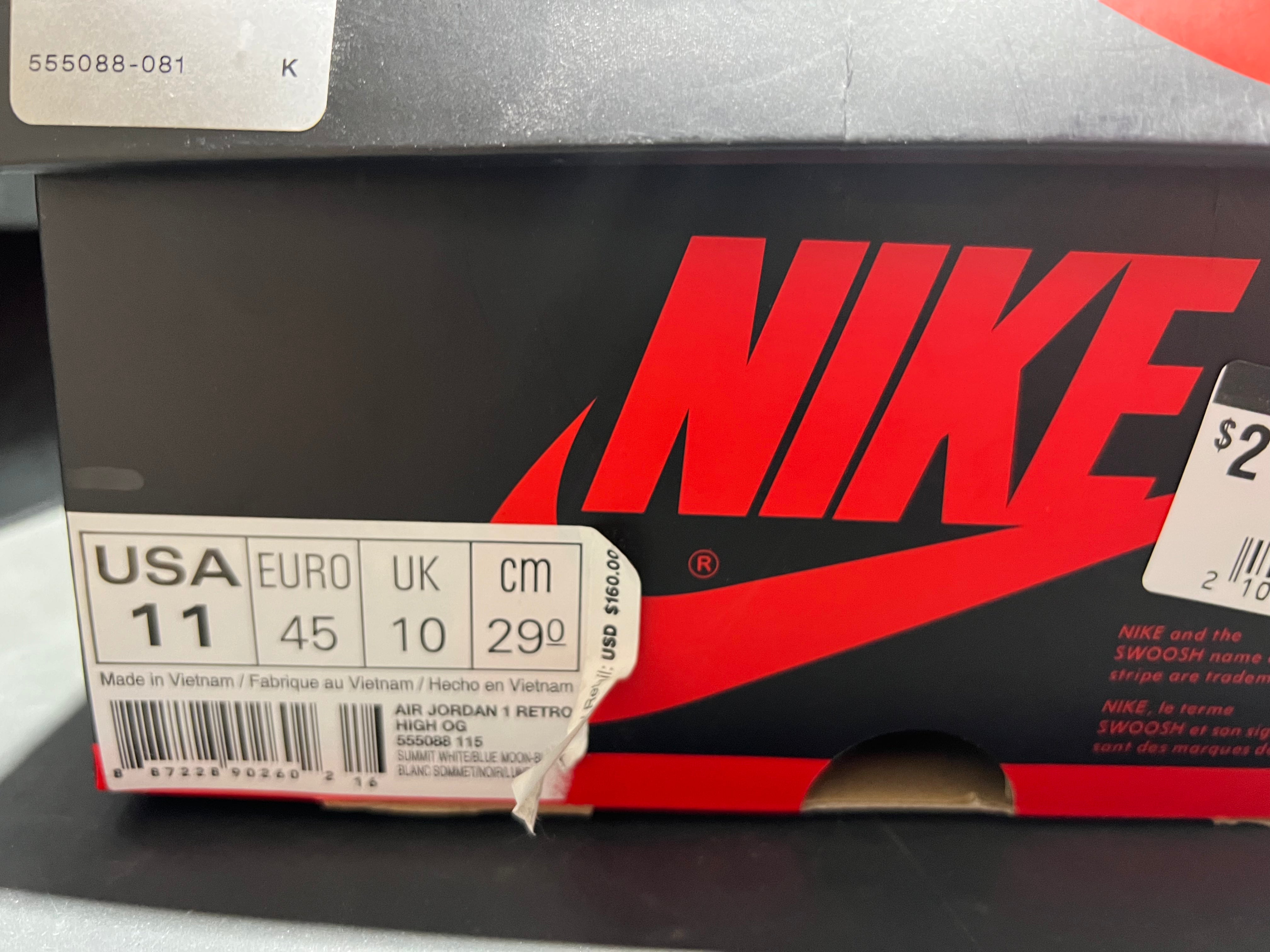 Air Jordan 1 Retro High OG - Blue Moon Size 11