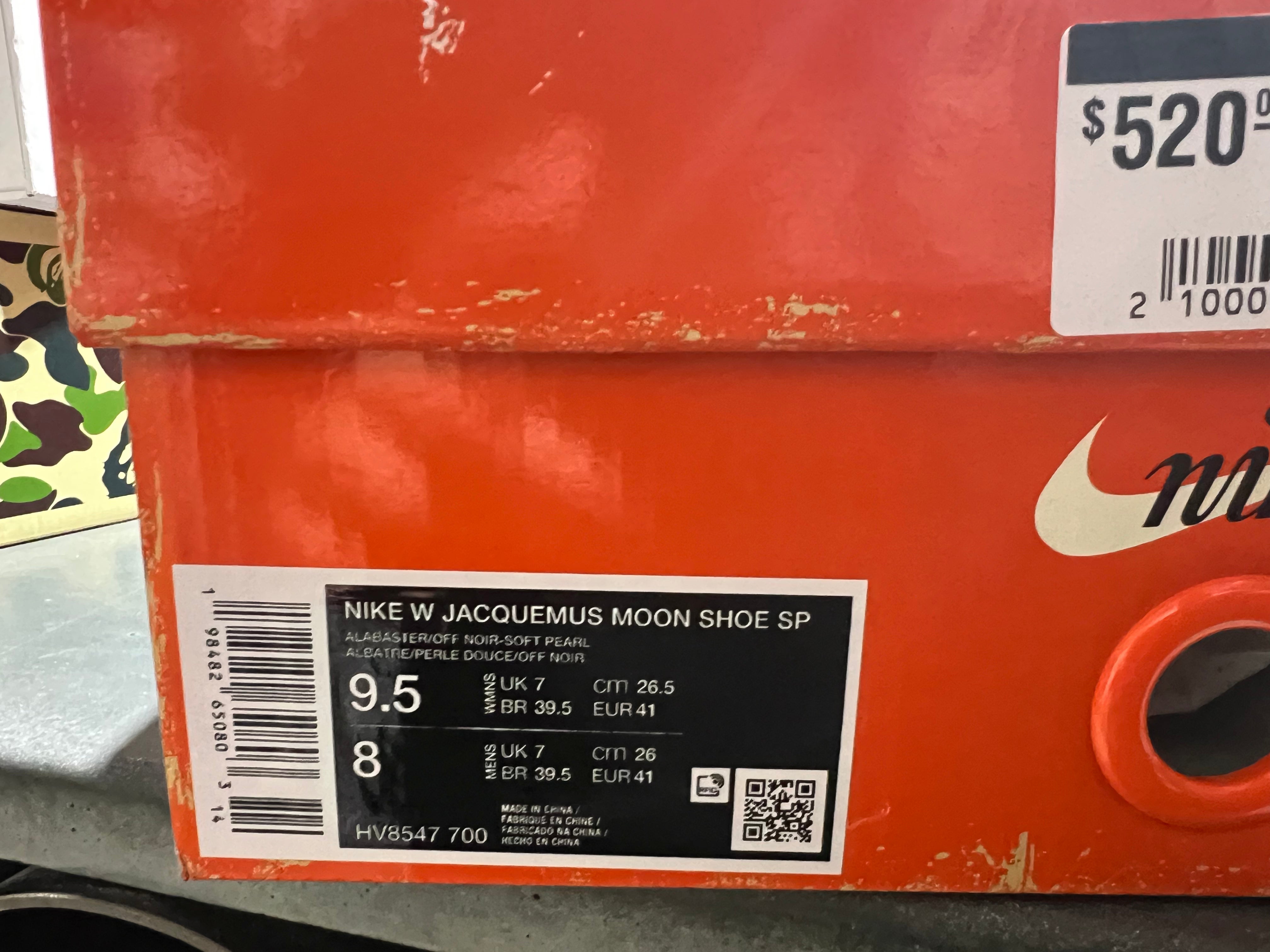 W Nike Moon Shoe SP Jacquemus - Alabaster Size 11.5W/10M