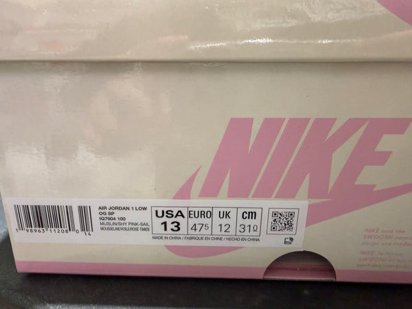 Air Jordan 1 Low OG SP - Travis Scott/Shy Pink Size 13