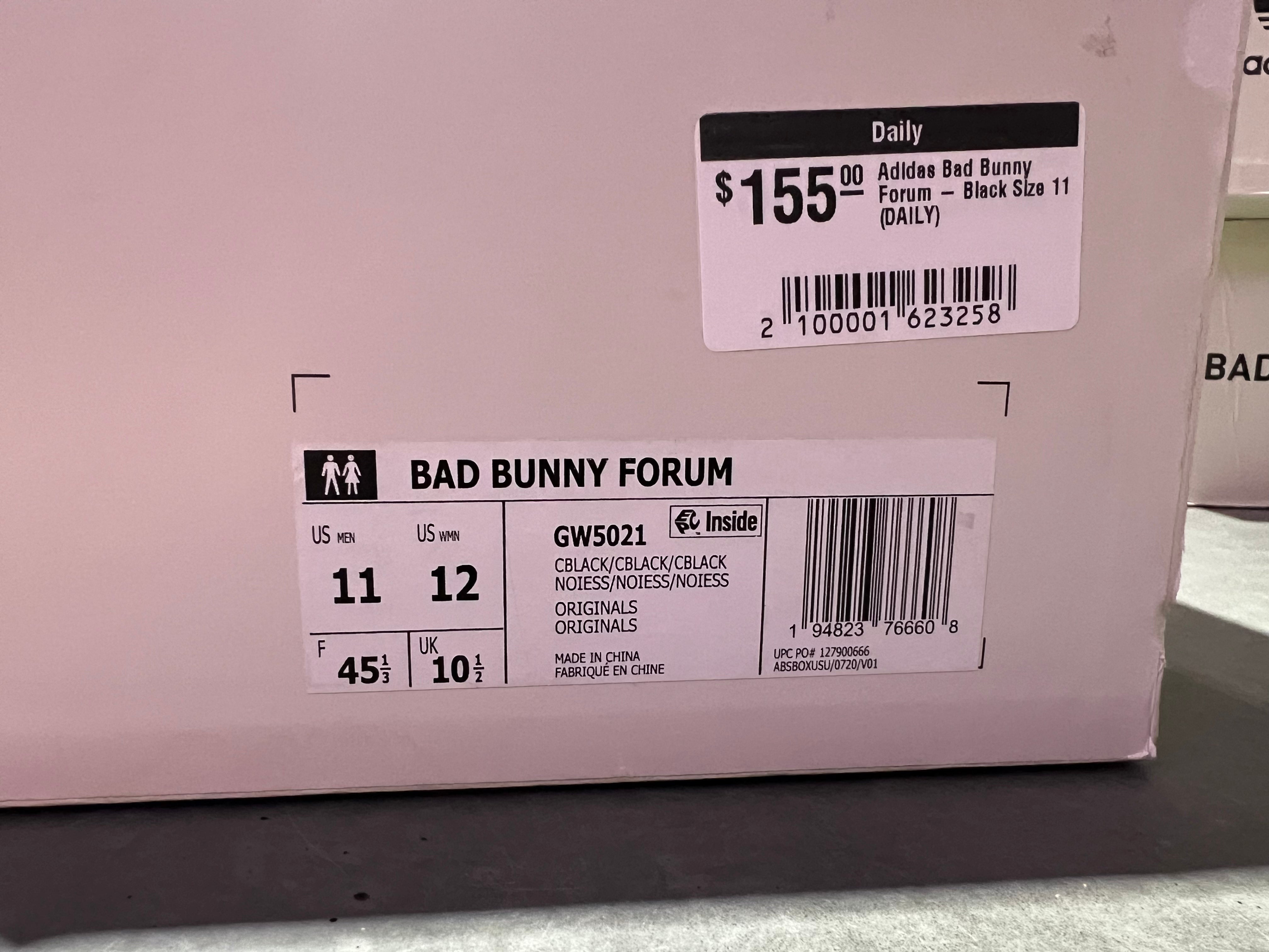 Adidas Bad Bunny Forum - Black Size 11