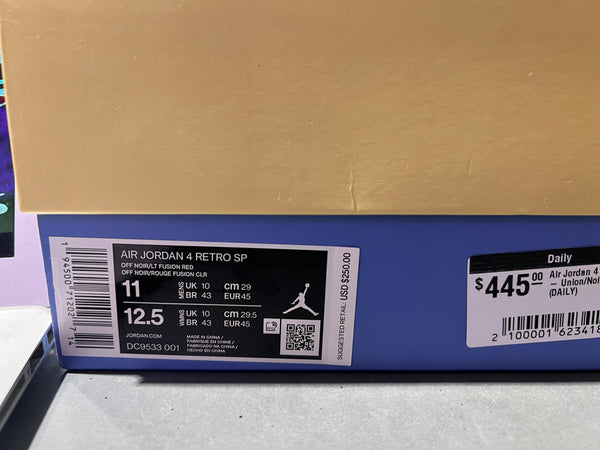 Air Jordan 4 Retro SP - Union/Noir Size 11