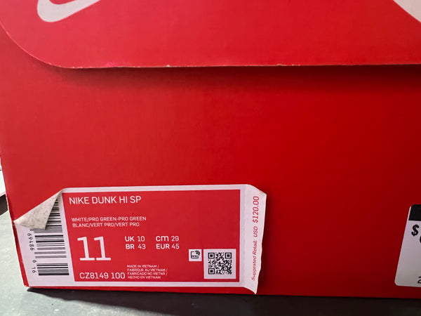 Nike Dunk Hi SP - Spartan/Michigan State Size 11