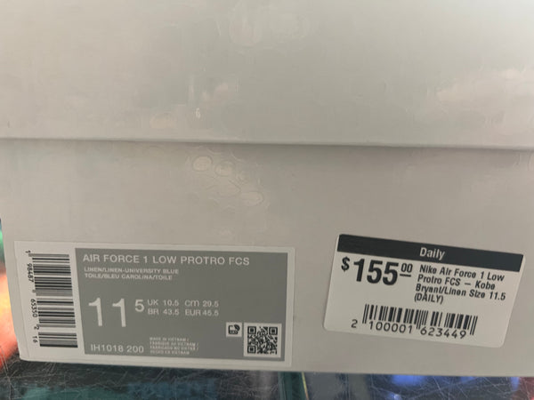 Nike Air Force 1 Low Protro FCS - Kobe Bryant/Linen Size 11.5