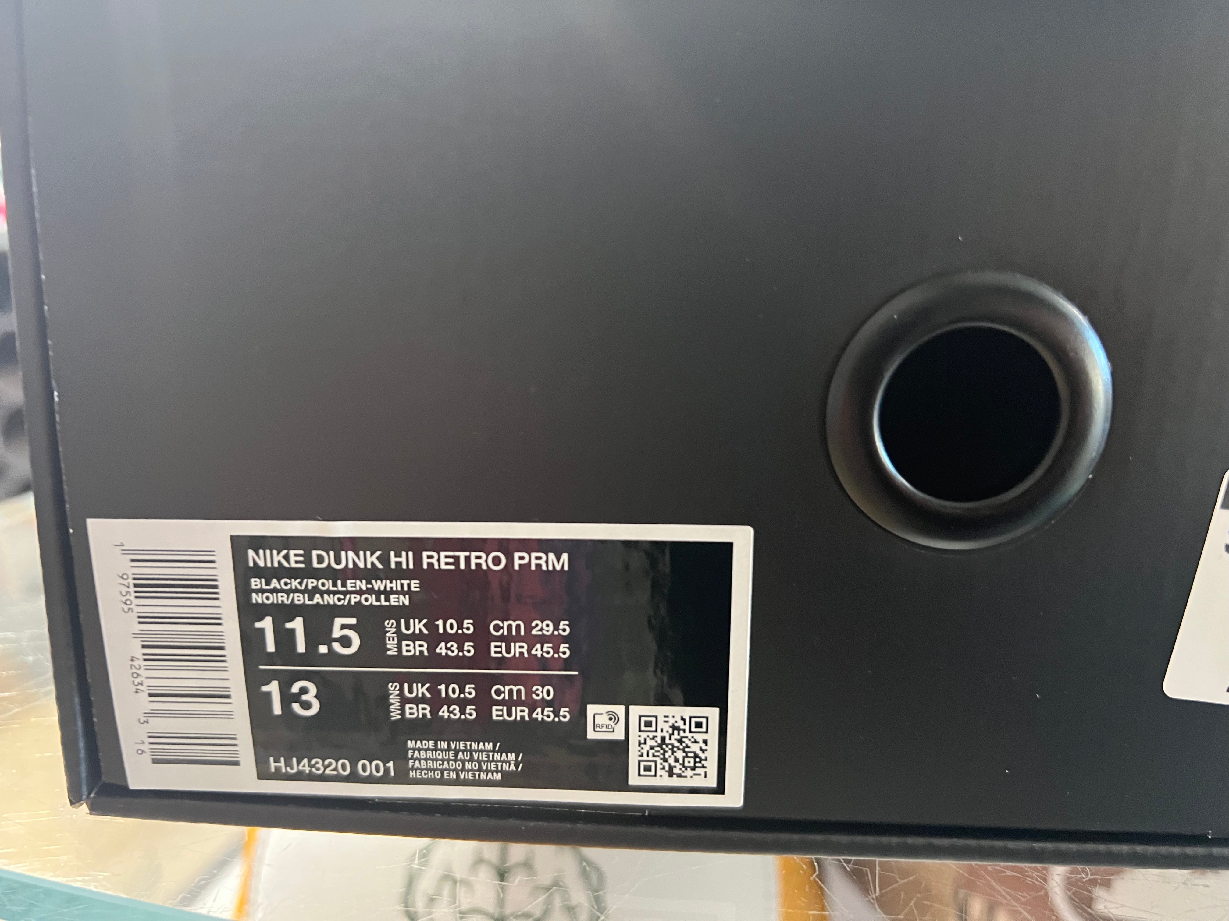 Nike Dunk Hi Retro PRM - Wu Tang 2024 Size 11.5