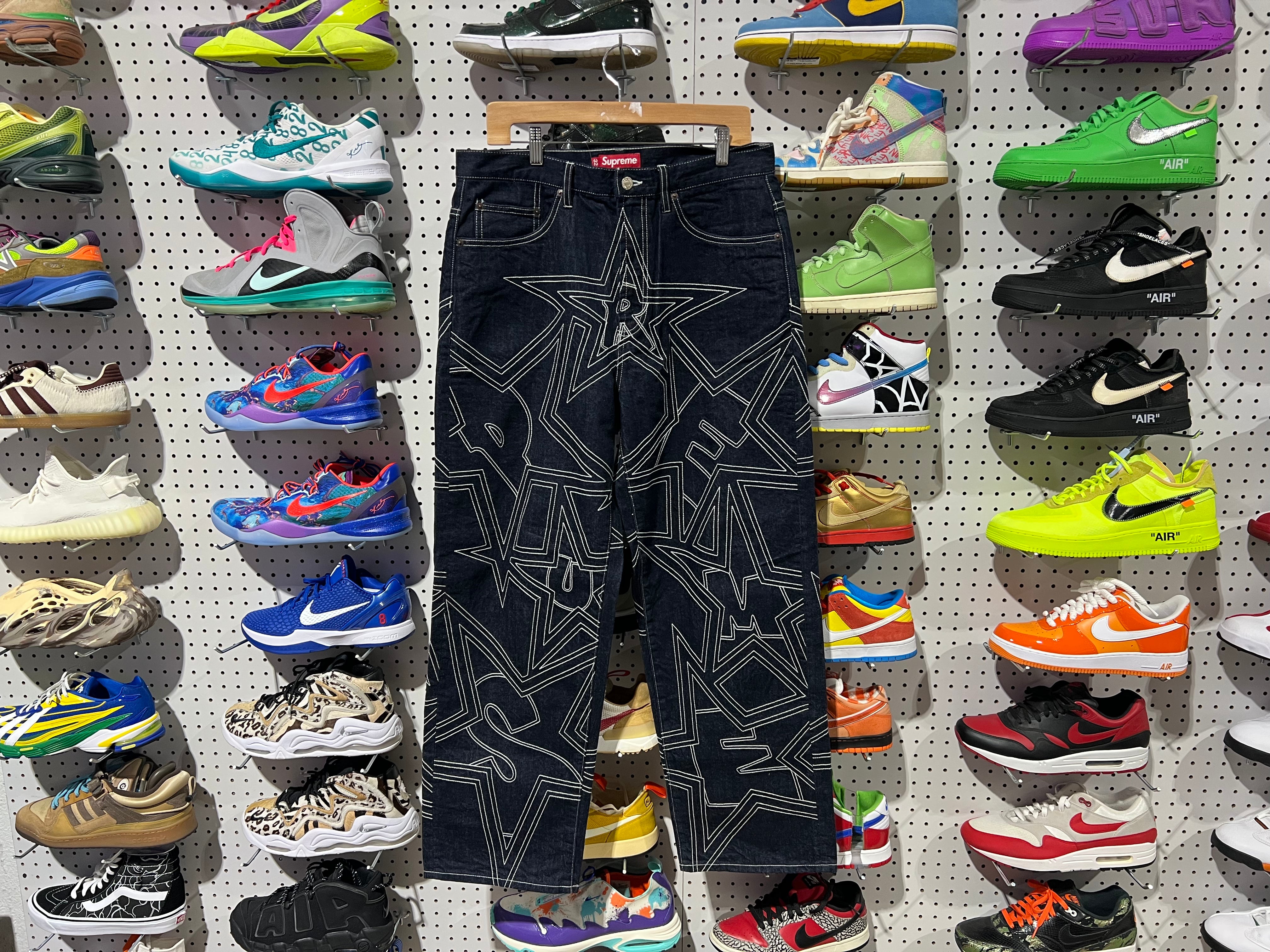 NEW Supreme Stars Topstitch Baggy Jean - Indigo Size 32