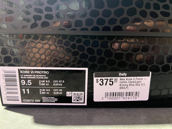 Nike Kobe 6 Protro - Caitlin Clark/Light Armory Blue Size 9.5